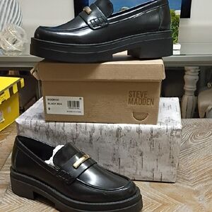 Steve Madden Rodrigo Black Loafers Shoes Women's Sz 9 New 🆕 With 🎁